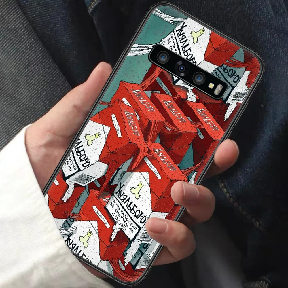 

Cigarette Marlboros Smoke Phone Case for Samsung Galaxy Note S 6 7 8 9 10 E 20 Ultra Edge Plus black Back Painting Coque