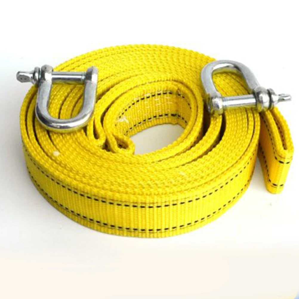 

5 Tons 5M High Strength Nylon Towing Pull Ropes Strape Cable with U Hooks Shackle for Duty Car Truck Trailer SUV Road Recovery