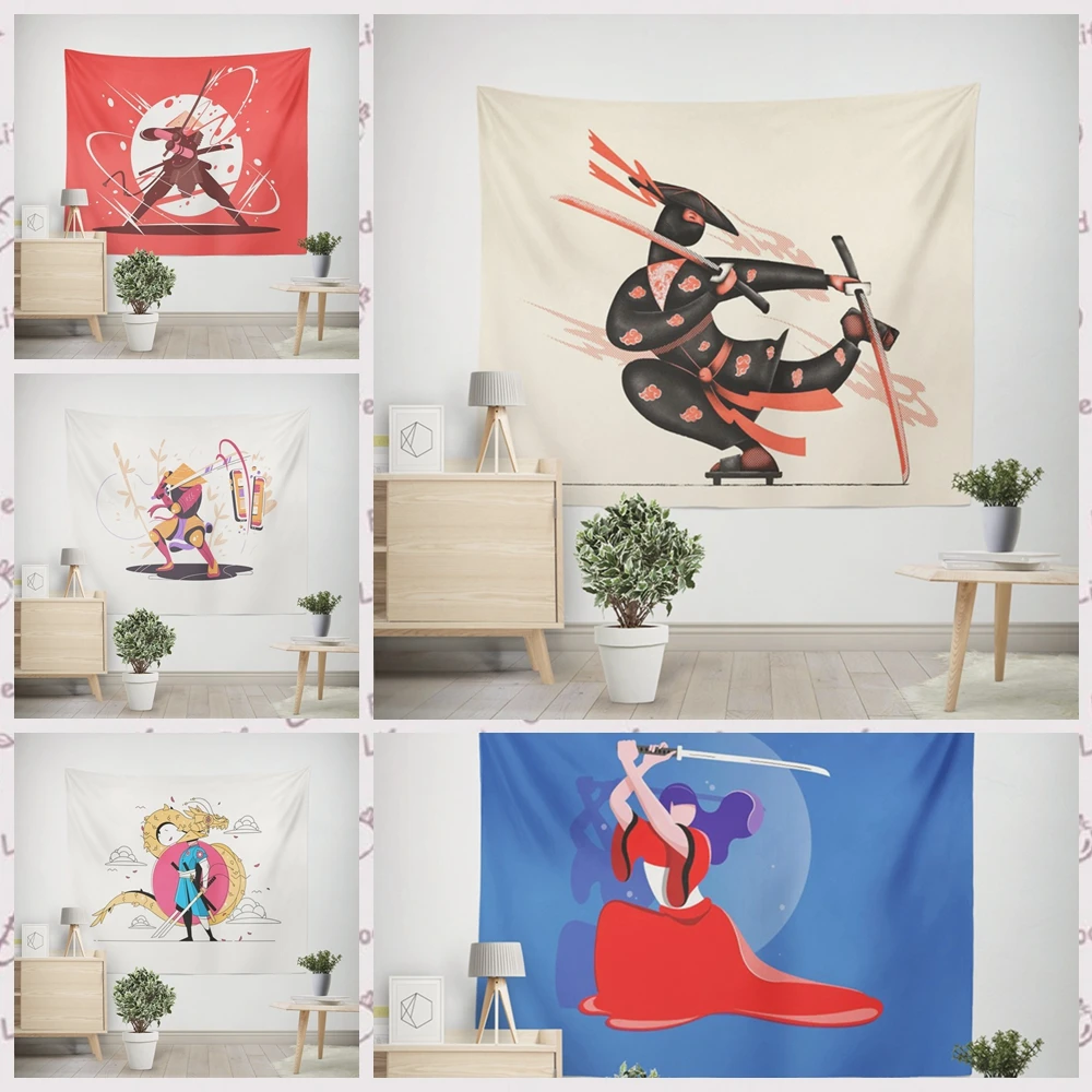 

Гобелен в стиле катаны, домашнее декоративное одеяло, украшение для нового года 2022, домашнее украшение, Рождественский эстетический Декор д...