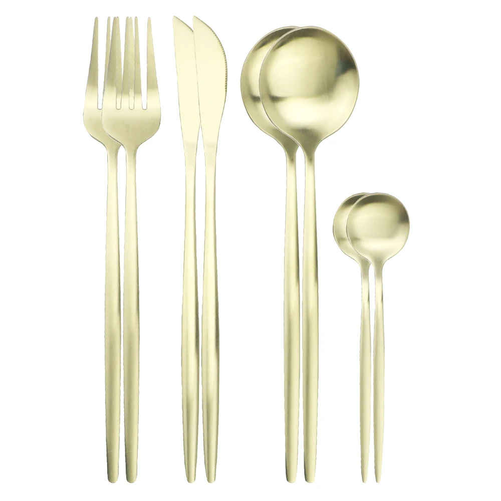 8 комплект столовых приборов ножи вилки чайная обеденная ложка набор посуды из