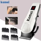 Триммер для волос Kemei, профессиональная машинка для стрижки волос, перезаряжаемая машинка для стрижки бороды, электрическая бритва, 100-240 В