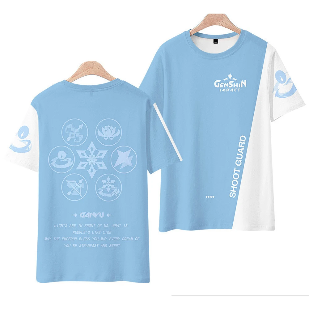 

Brand sexy girl anime Genshin oversized T-shirt fashion men's T-shirt Harajuku lovers of hip-hop cartoon cute children's T-shirt