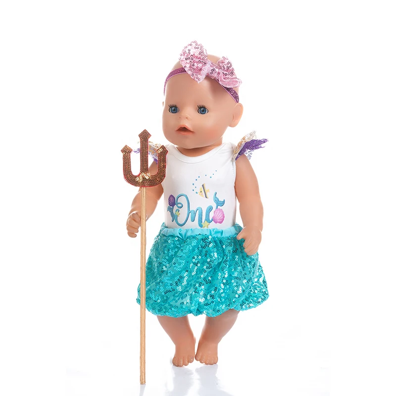 

4 шт. в 1, модный купальный костюм, подходит для кукол-младенцев, кукольная одежда 43 см.