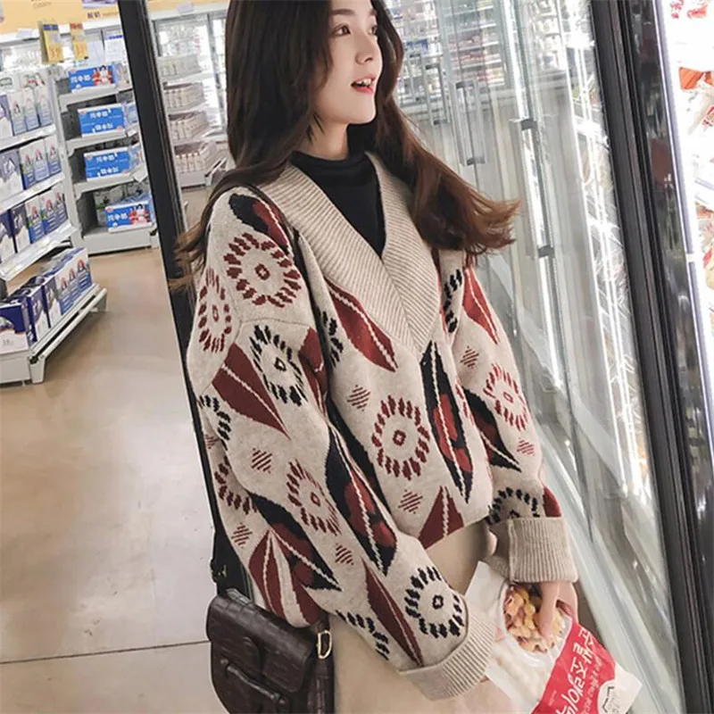 

2021 Autumn Women Turtleneck Sweater Casual Loose Knitted Jumpers Vintage Long Sleeve Thick Pullovers Streetwear Winter