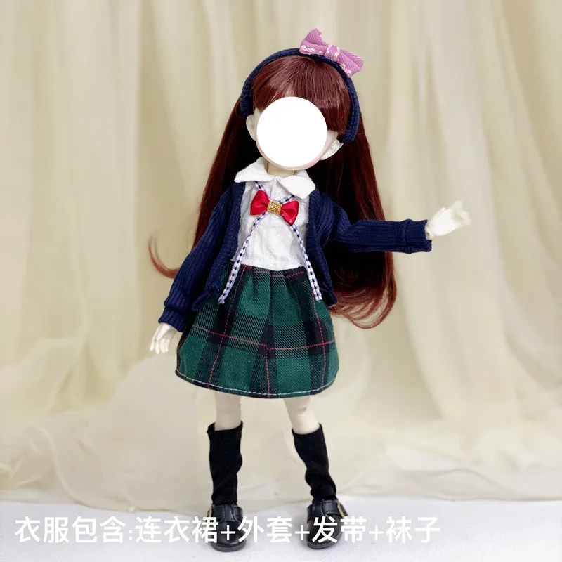 Новое Кукольное платье 30 см принцессы с узором в виде точек BJD6 одежда для полных