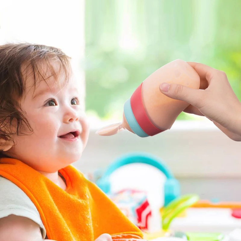 Силиконовая ложка для кормления новорожденных бутылочка выдавливания молока и