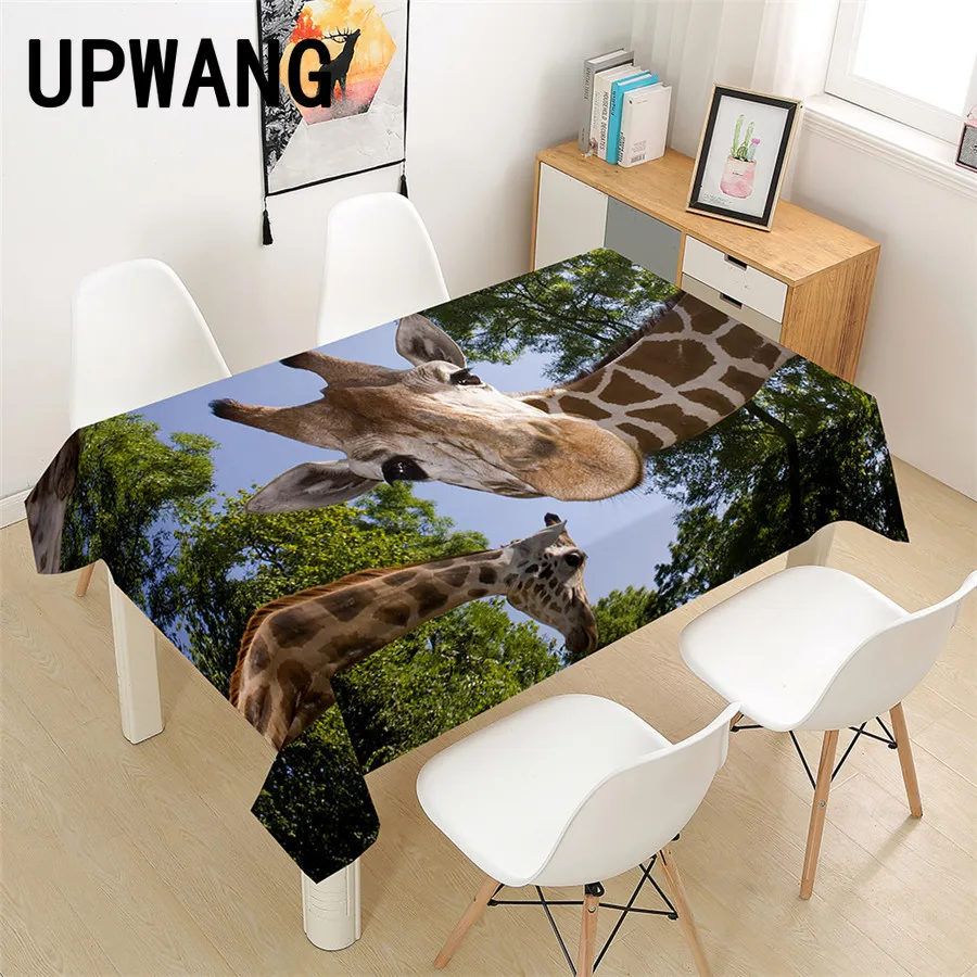 

Giraffe Animal Tablecloth 3D Printed Table Cover Rectangular Tablecloth Wedding Birthday Party Kitchen Home Decor