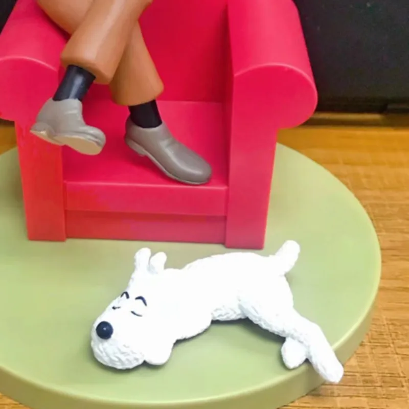 

Funny Tintin & Snowy Action Figures Cartoon Tintin Adventure PVC Model Toys Collectible Model Toys Gifts For Kids