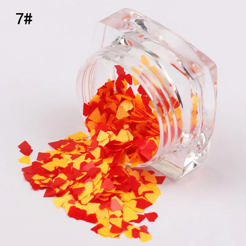 Горячая 12 цветов DIY Блестки для нейл Арта (искусство украшения ногтей) с бутылкой