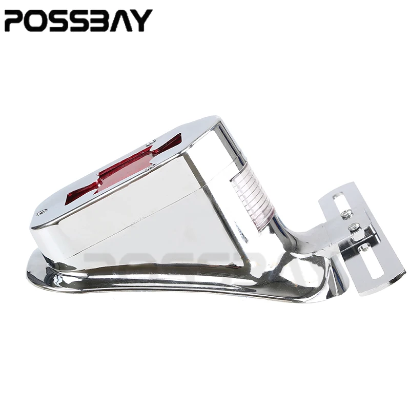 Задний фонарь POSSBAY для мотоцикла хромированный подсветка номерного знака ABS 12 В