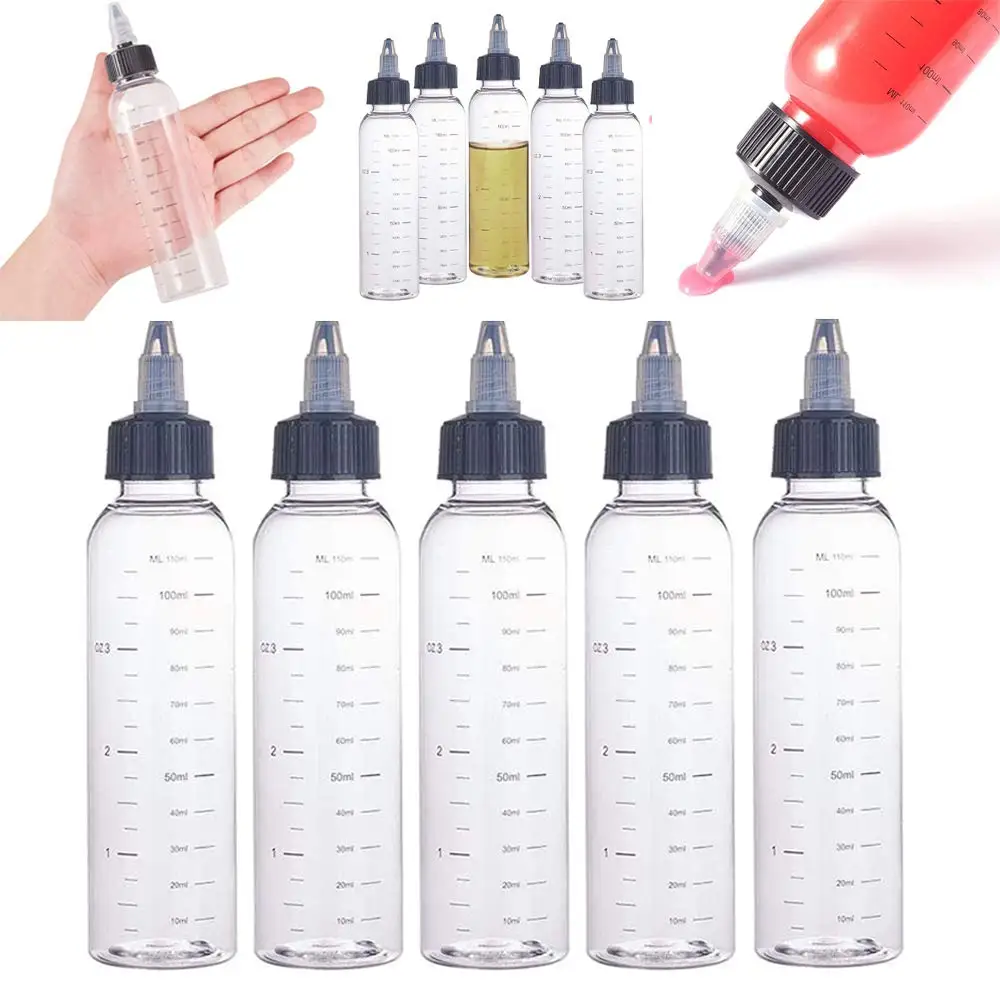 

30pcs 30ml/60ml/100ml/120ml Plastic PET E juice Liquid Capacity Dropper Bottles Twist Top Cap Tattoo Pigment Ink Containers