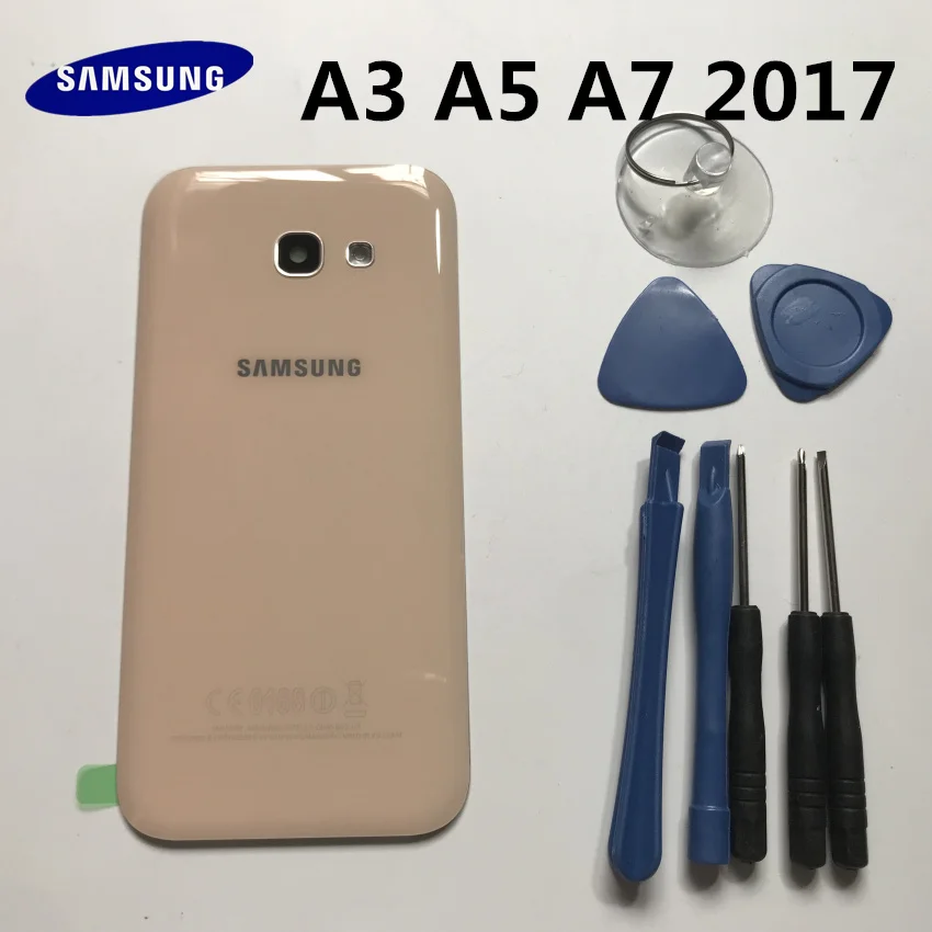 Новая задняя панель батарейного стекла задняя дверь Крышка для samsung Galaxy A3 A320 A5 A7 A720 A720F предварительно клейкие наклейки+ Инструменты