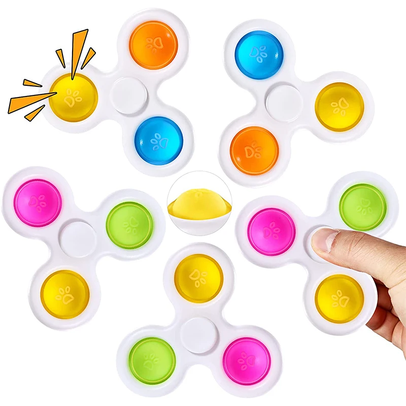 

2 in 1 Fidget Spinner 5 Pcs Fidget Toys with Bubble Dimple Spinners Stress Relief Reducer for Kids игрушка антистресс XXY17