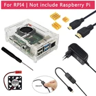 Аксессуары для Raspberry Pi 4 Model B, акриловый чехол, вентилятор охлаждения, радиатор, адаптер питания для Raspberry Pi 4