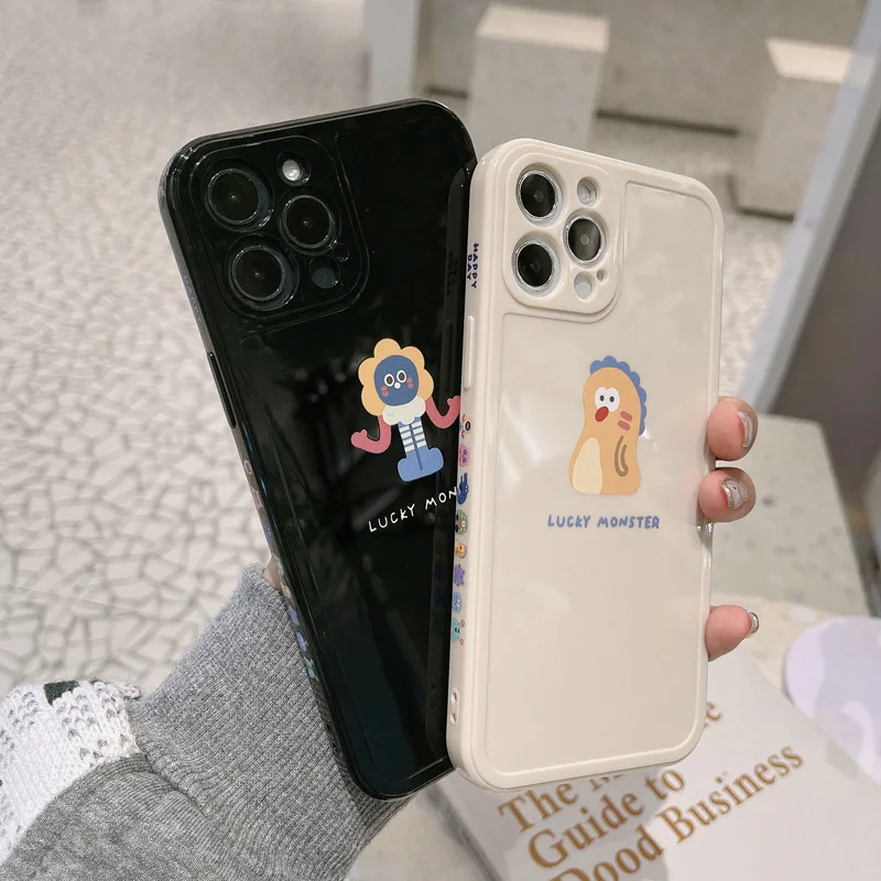 

New style side monster cartoon phone case TPU soft back cover for iPhone 7/8 series iPhone 11/12/13 series