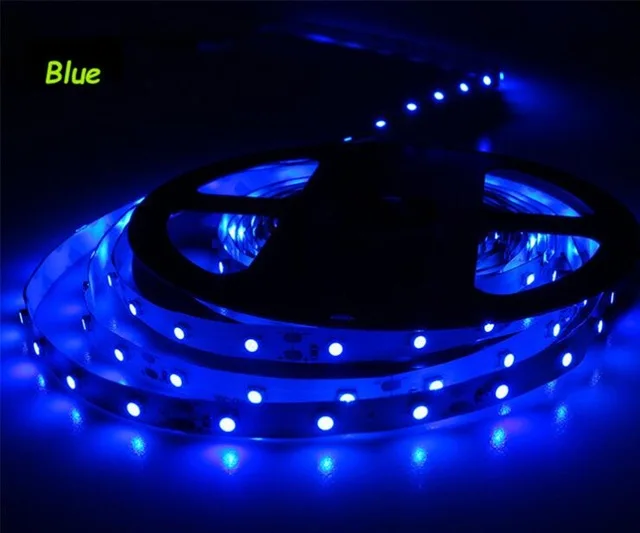 Синий Светодиодная лента 3528 5 м/рулон 60led/M Светодиодные полосы SMD 3528 DC12V Безопасный светодиодный бар RGB/белый/теплый белый RoHS CE - Испускаемый цвет: Синий