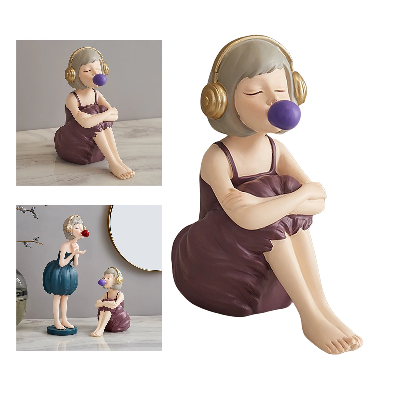 Пузырь фигура Девочки Прекрасный ремесла Коллекционная Статуэтка Гостиная