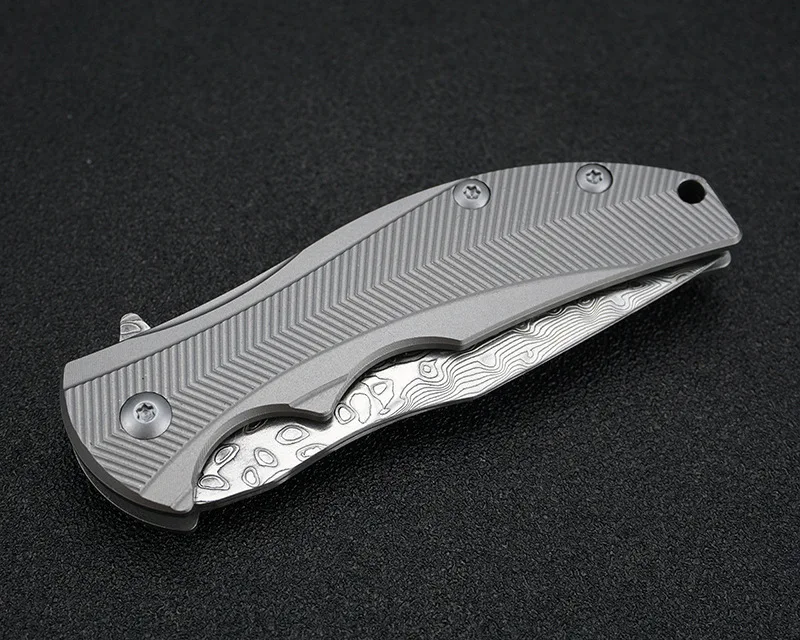 EF ZT Складной нож нулевой допуск ZT0606 D2/Дамаск./ручка из титанового сплава складной