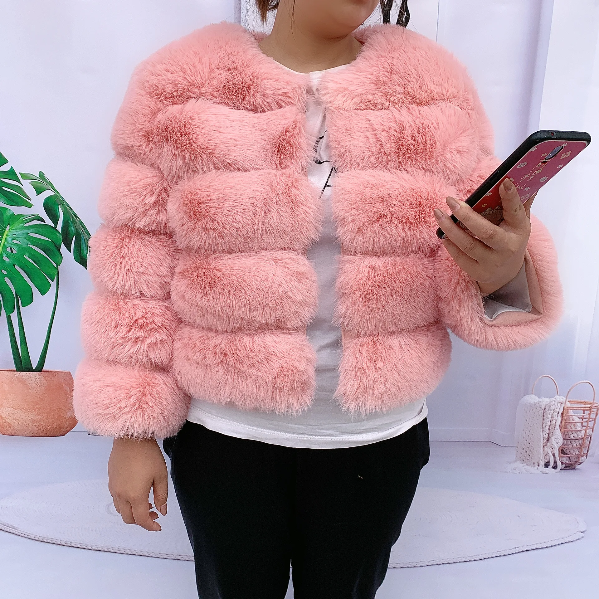 Женская куртка из искусственного меха на осень и зиму Высококачественная шуба