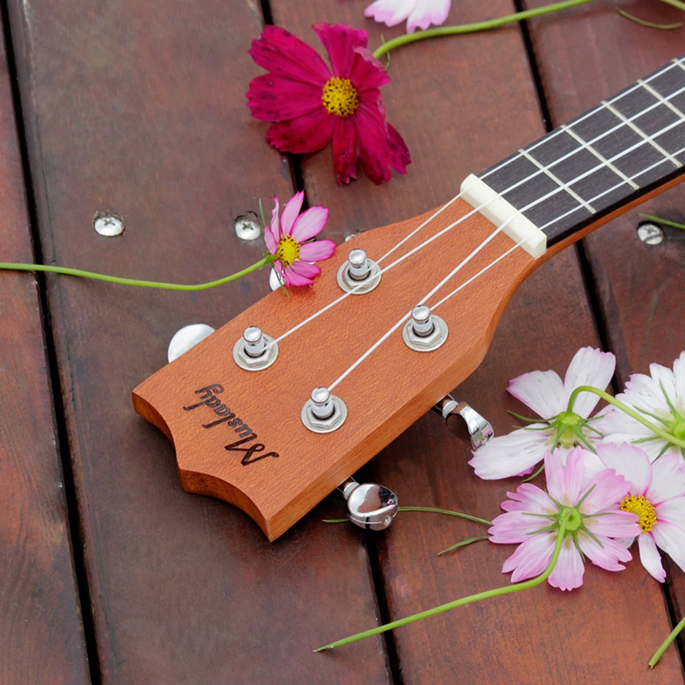 

Muslady 21 Inch Soprano Ukulele Ukelele Mahogany Wood with Carry Bag Uke Strap Strings Clip-on Tuner Cleaning Cloth Finger