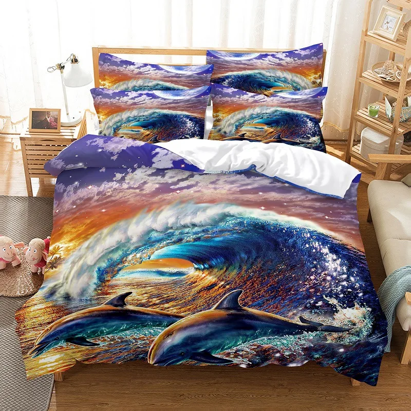 

Big Fish Comforter Cover Set Kids Teens Boys Duvet Cover Gamer Bedding Set Men Fish Pattern Quilt Droppshiping