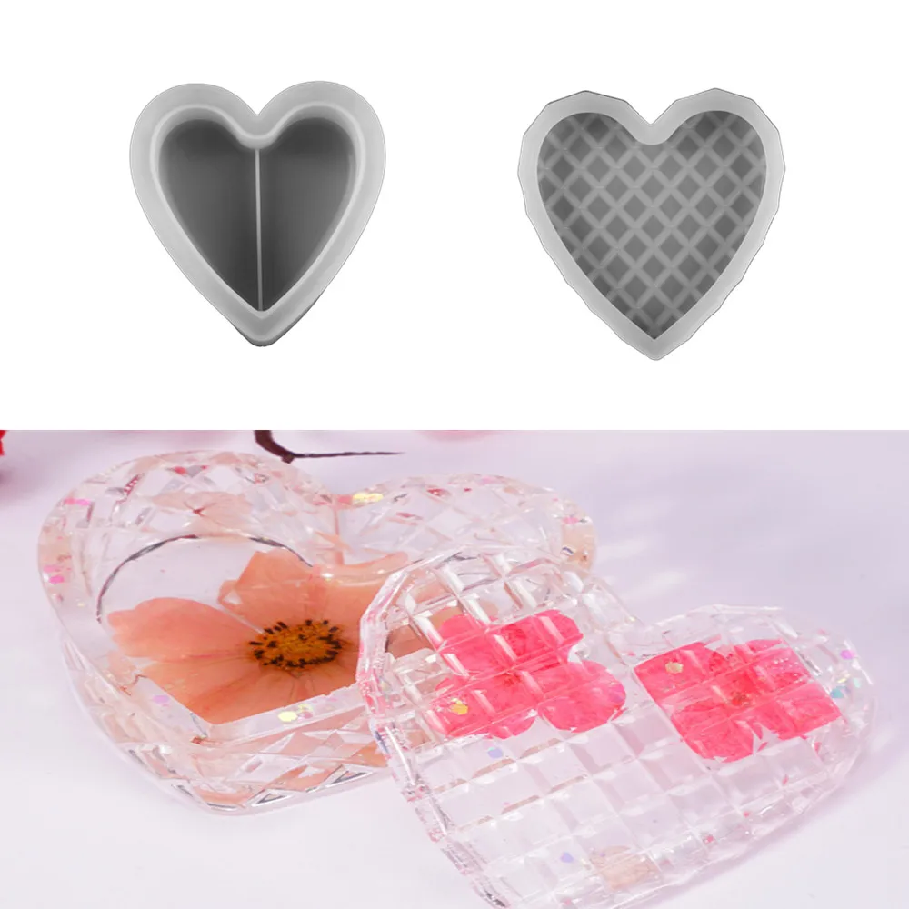

В форме сердца для хранения силиконовые формы эпоксидная смола, Форма Контейнер для бисера литейные формы для поделки своими руками для изг...