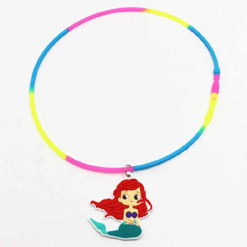 1pc necklace 6 Вечерние браслеты Русалочки с защелкой силиконовый браслет подарок на день рождения для детей Девочка Русалка забавная игрушка - Цвет: 1pc necklace 6