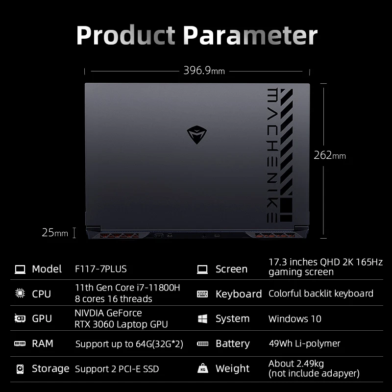 Отправка из России в начале марта игровой ноутбук RTX3060 F117 i7 11800H 17 3 дюйма 2K 165 Гц 100%
