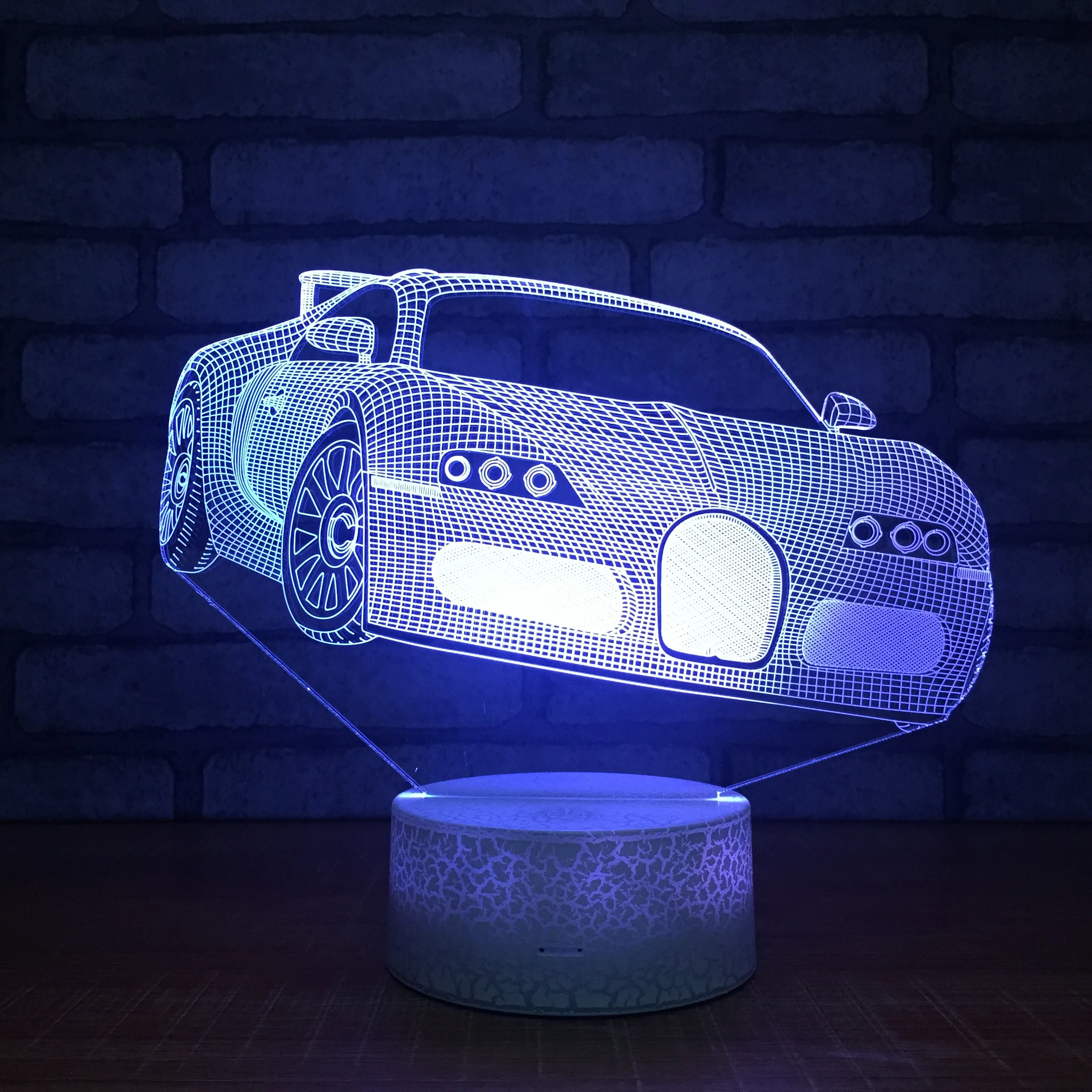 

LED Car 3D Night Light USB Battery Acrylic Table Desk Lamp For Home Bedroom Party Decor Boys Birthday Gift