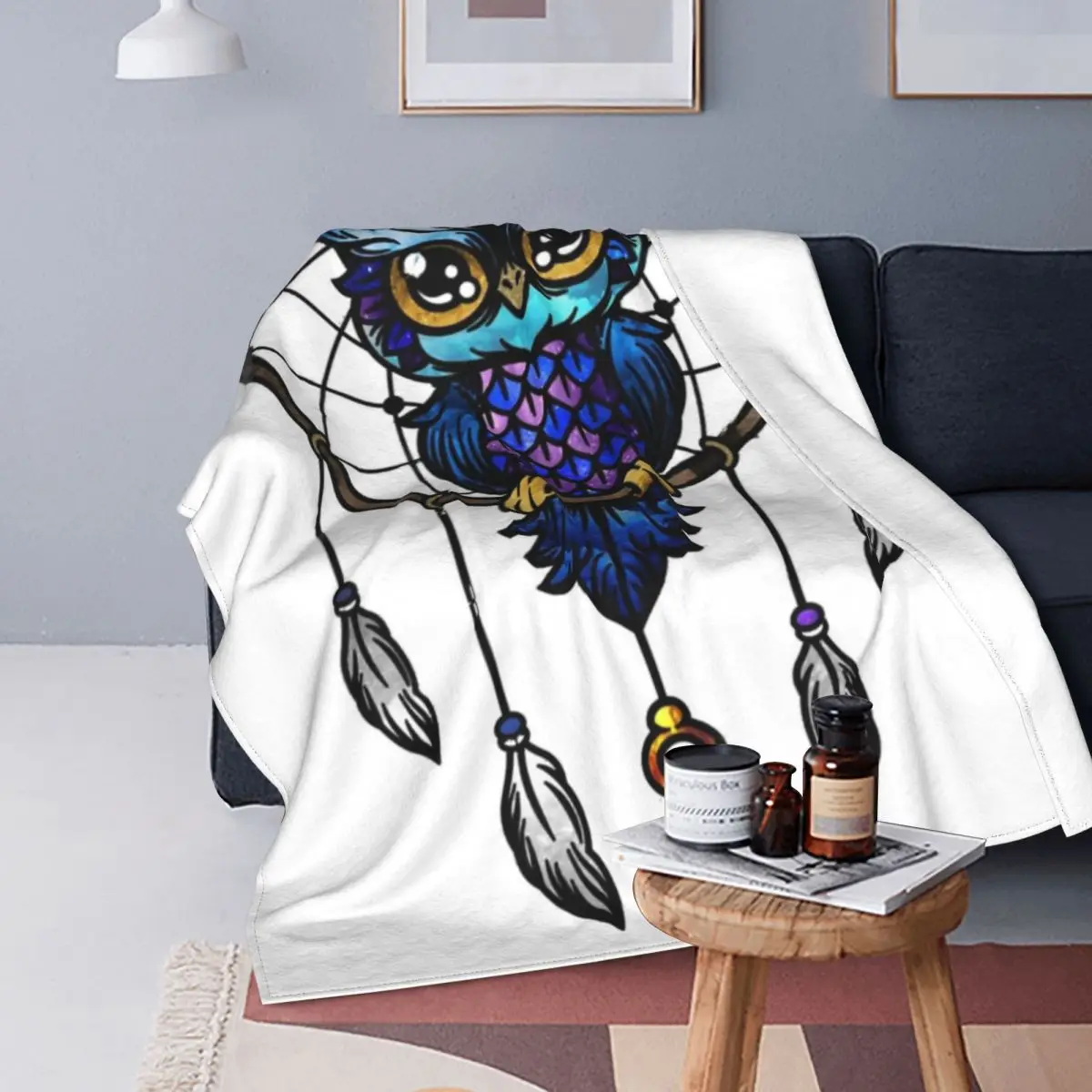 

Dreamcatcher Blanket Flannel Winter Artistic Travel Multi-function Super Soft Throw Blankets for Bed Bedroom Quilt