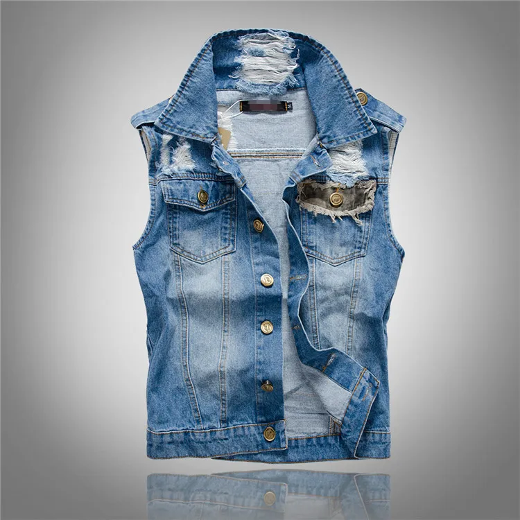 

Slim Men's Button Denim Vest Men's Vest Casual Vest