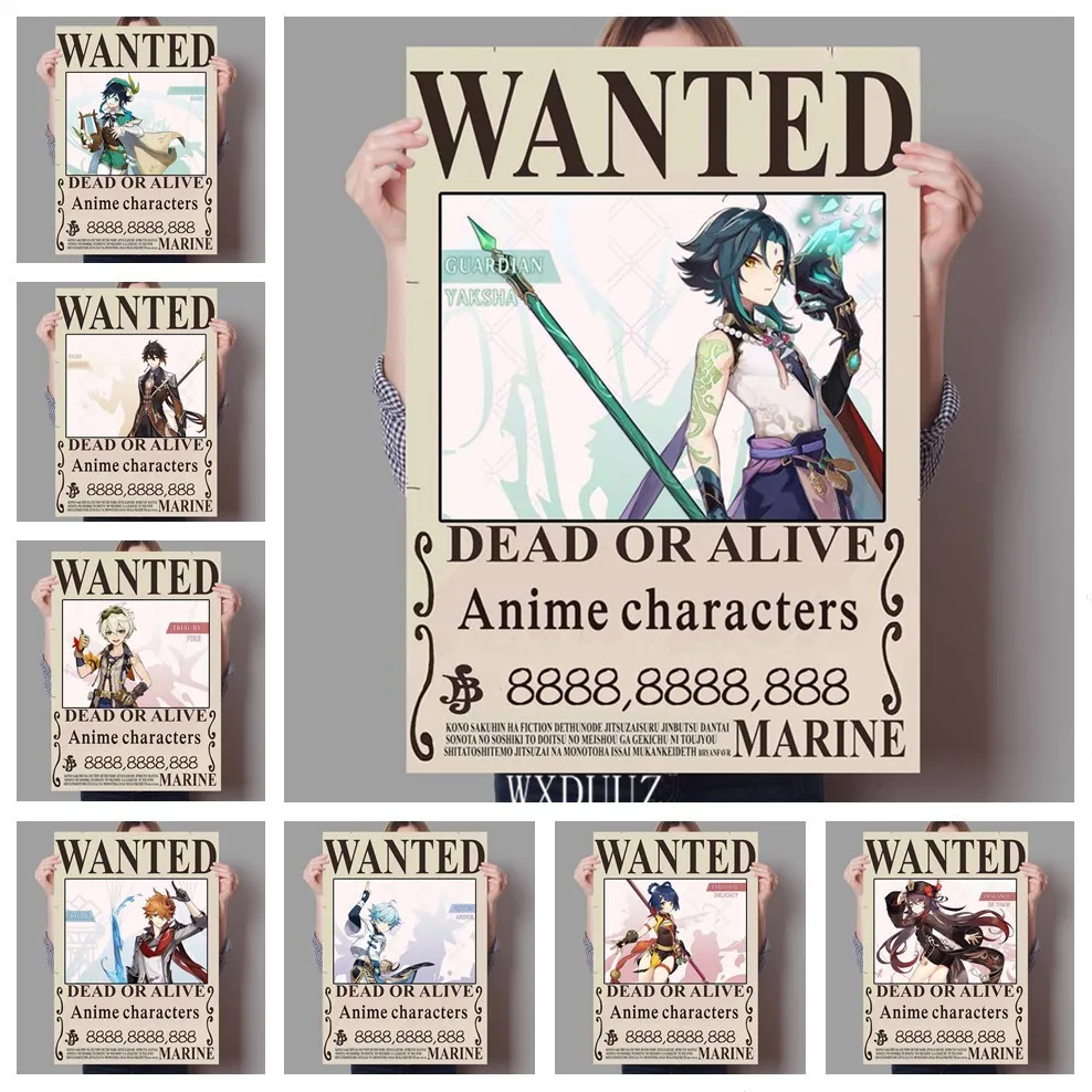 Аниме-фигурка WTQ Постер в стиле ретро геншин постер на холсте аниме-постеры