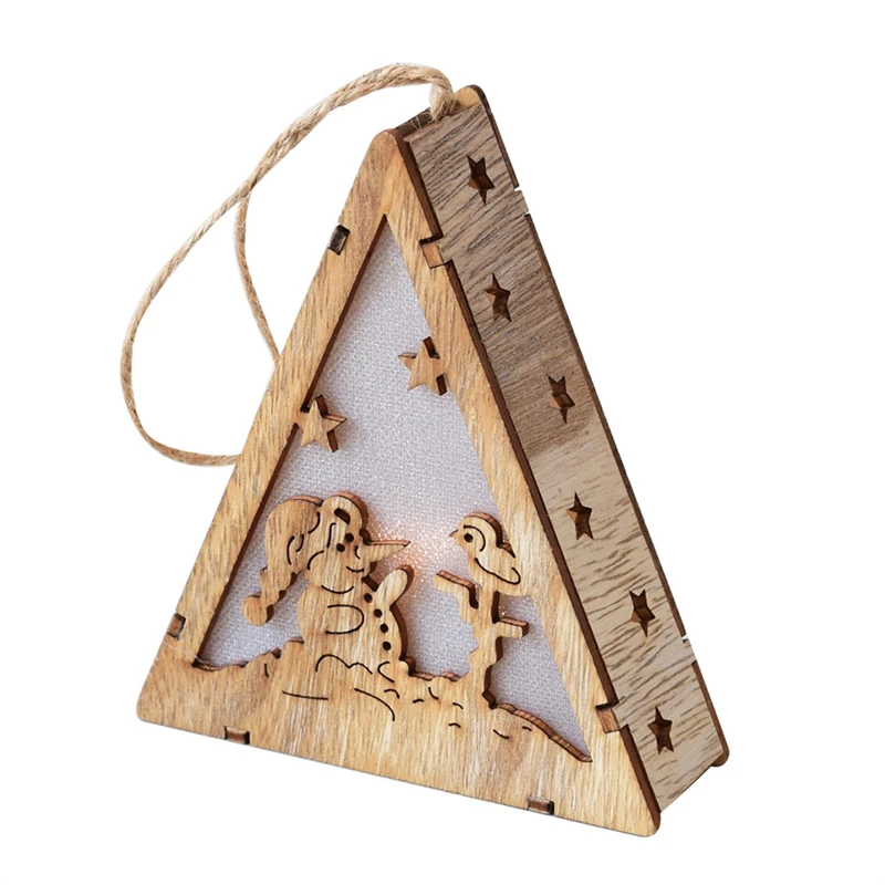 Светодиодный гирлянды светильник деревянный дом Симпатичные Рождественская