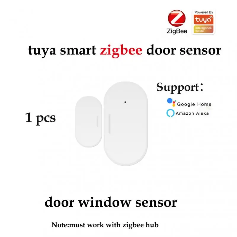 

Датчик Tuya ZigBee для окон и дверей, детектор для умного дома, система сигнализации, голосовое управление, работает с Alexa Google Assistant