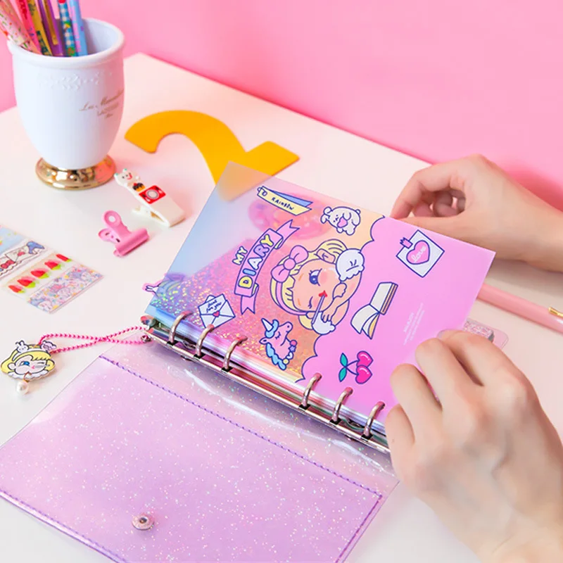 Kawaii A6 связующий дневник блокнот и журналы корейский спиральный планер с кольцом