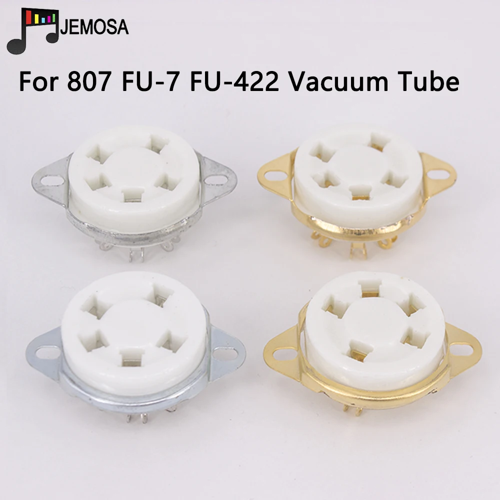 5PCS Ceramic Tube Socket 5Pins Electron Tube Seat For 807 FU-7 FD422 24 37 46 27 Vacuum Tube Free Shipping
