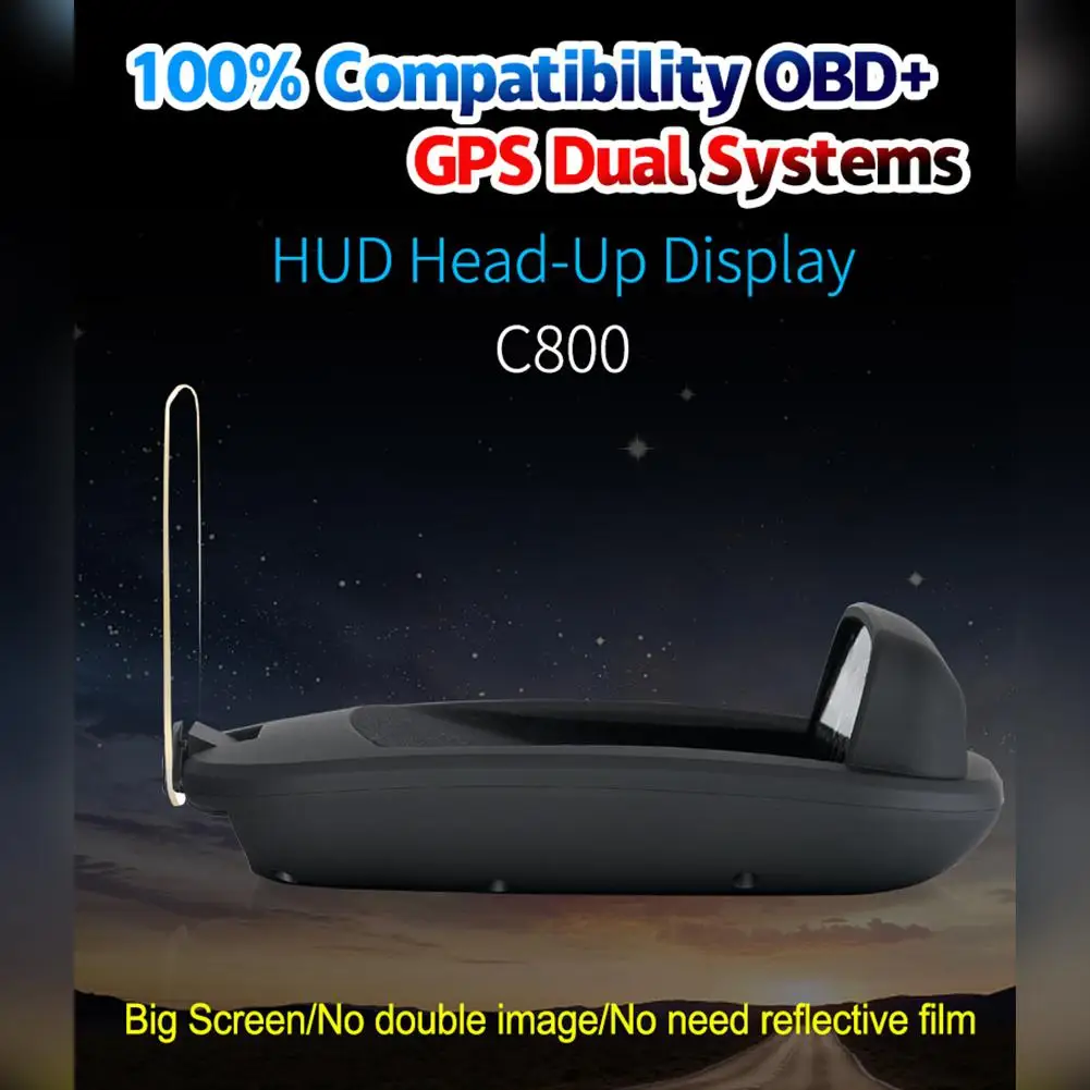GPS HUD проекционный дисплей C800 OBD автоматический Спидометр OBD2 устранение кода