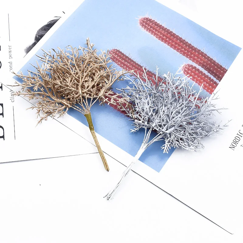 MINI ramas Multicolor para &aacute;rbol de Navidad, flores decorativas para boda, coronas, jarrones para decoraci&oacute;n del hogar, plantas artificiales, 10/30 piezas-5