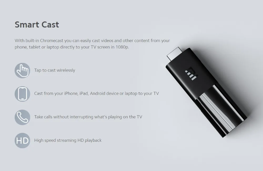 

Global Version Xiaomi Mi TV Stick Android TV 9.0 Quad-core 1080P Dolby DTS HD Decoding 1GB RAM 8GB ROM Google Assistant Netflix