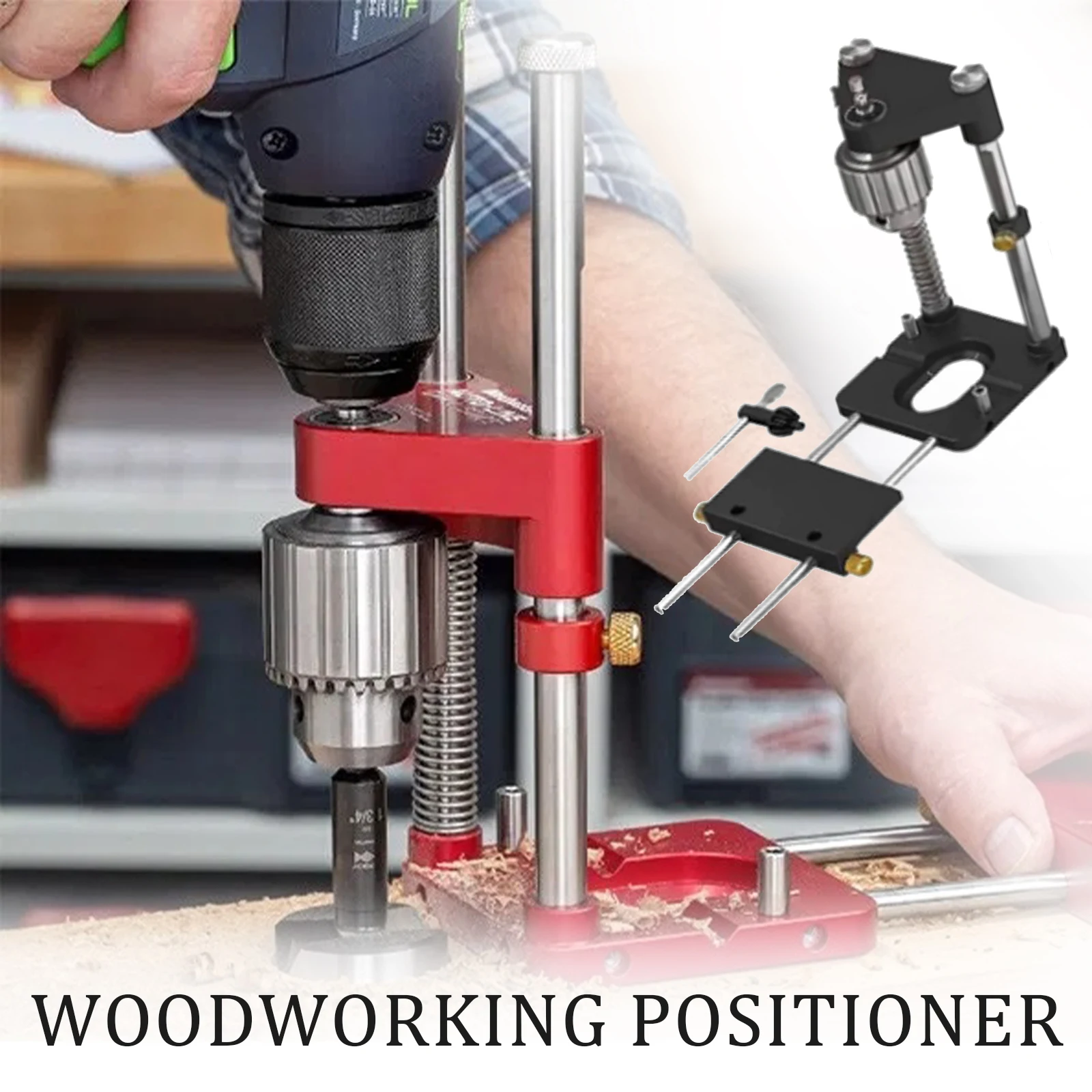 

Professional Woodworking Tool Puncher Positioner, Mini Bench Drill Press Machine Drill Guide Template Jig For Drilling Hole