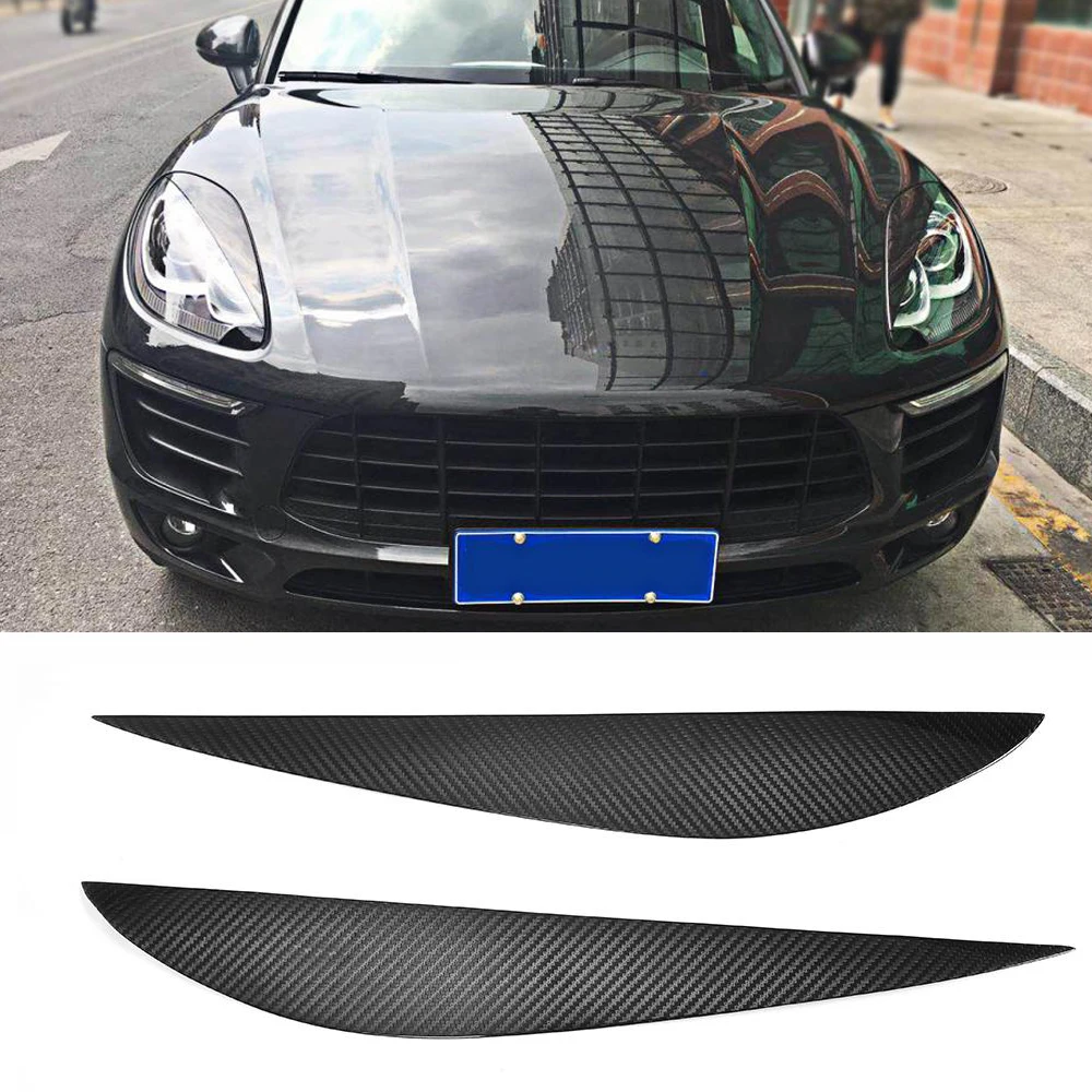 Сухие Углеродные передние фары Брови Веки для Porsche Macan база турбо Спортивная