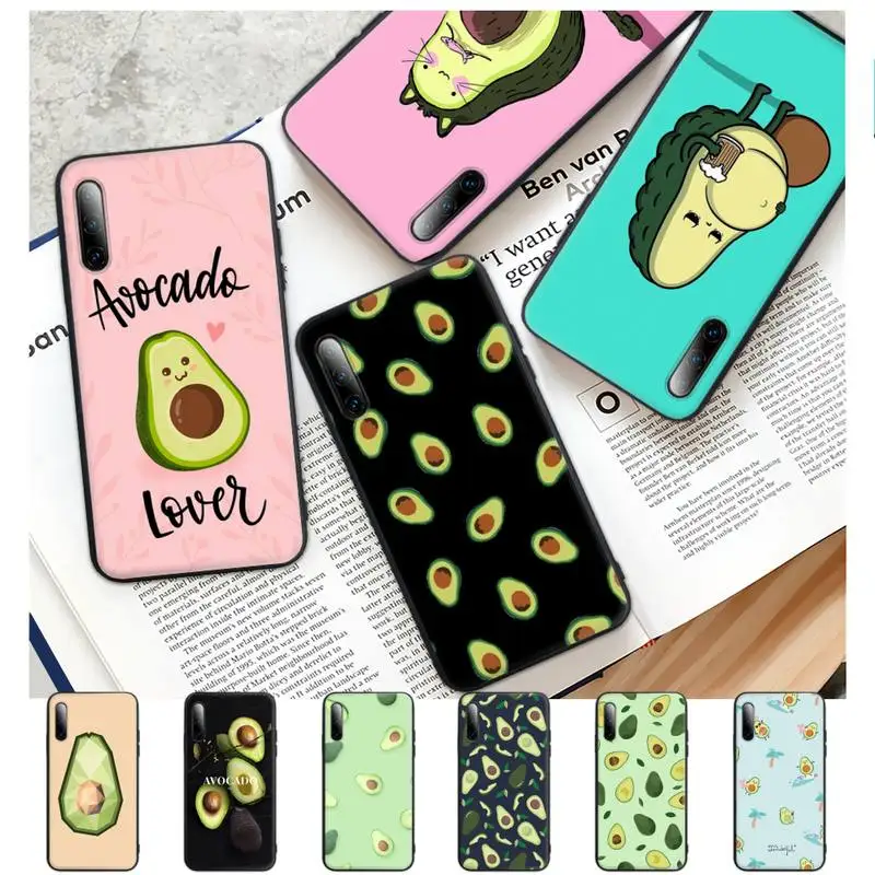 

Cute Cartoon Avocado Food Black Silicone Phone Case Cover For Xiaomi Mi 6 A2 8 10 Lite 9 Se 9t Pro A1 Note 10 Lite
