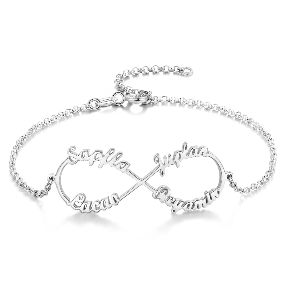 Индивидуальная табличка знака бесконечности браслет цепочка изготовленный на