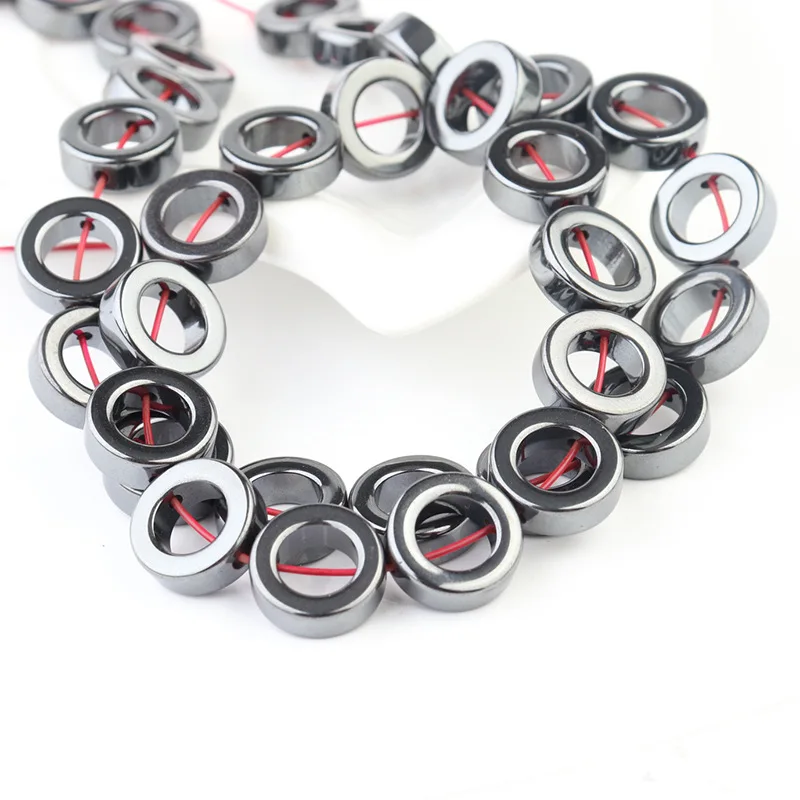 Высококачественное ожерелье из черных бусин с бусинами кольцо двойным