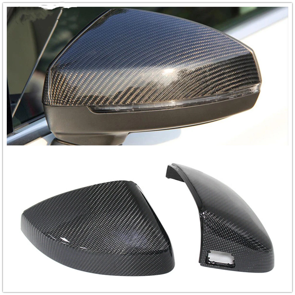 

Mirror Cover For Audi A3 S3 RS3 2014-2016 With Assist Light Real Carbon Fiber Car Exterior Door Side Rear View Caps Reverse Case