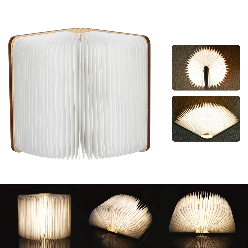 Портативный USB Перезаряжаемый светодиодный складной магнитный деревянный