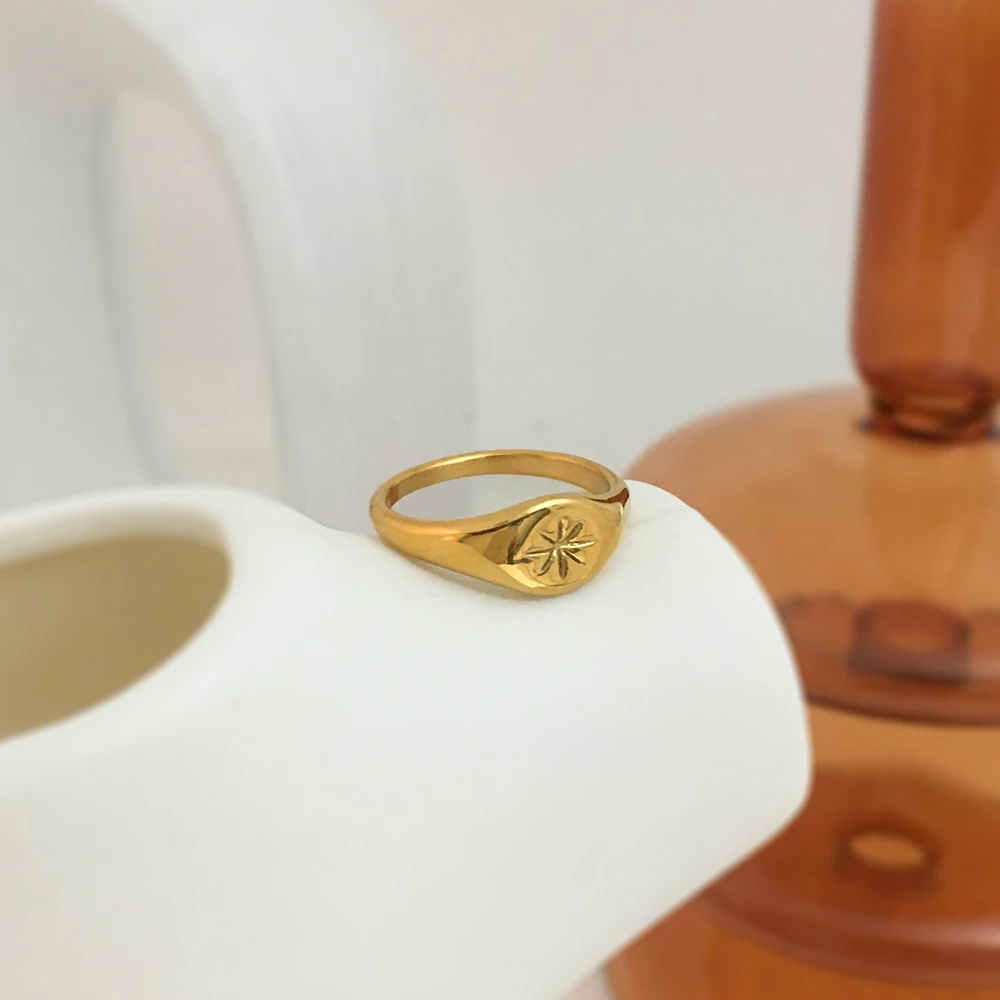 Monlansher модное Северная Звезда титановое стальное кольцо геометрические