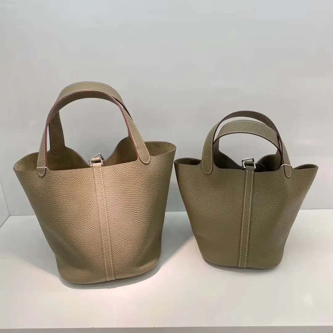 

Fashion Real Leather Basket Bag New Soft Leather Bucket Bag Fashion All-match Lady Handbag Women Genuine Leather Shoulder Bag
