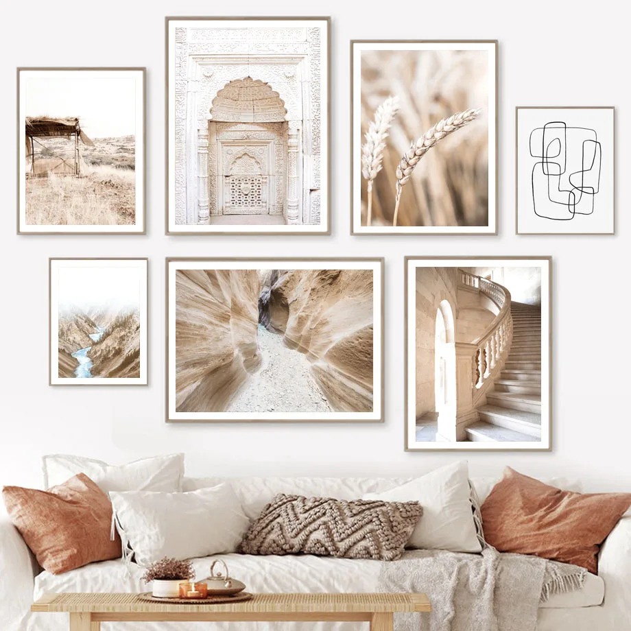 Настенная Картина на холсте с изображением мусульманской мечети гор долины