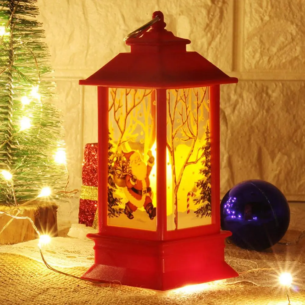 

40%HOTChristmas Santa Claus/Snowman/Deer Castle Lamp Light Hanging Lantern Ornament